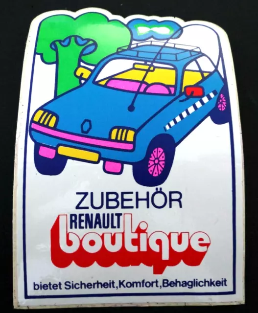 Werbe-Aufkleber Renault boutique Zubehör Oldtimer Frankreich 70er Jahre