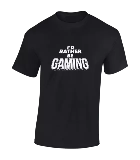 I'd Rather Be Gaming Mens T Shirt Cool Pc Gamer Design Gift Present Idea Top