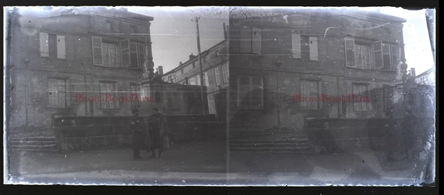 Militaires Photo Plaque de verre Amateur c1930 NEGATIVE Stereo Vintage PL28L8n1