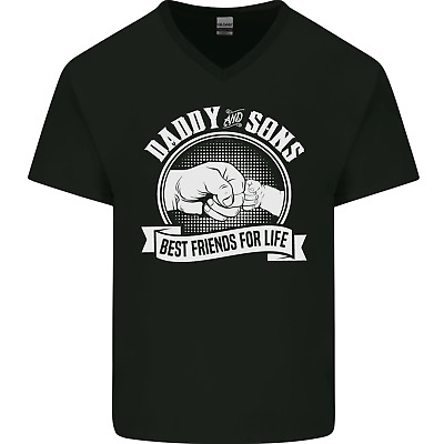 Daddy & SONS Best Friends For Life Da Uomo V-Neck T-shirt di cotone