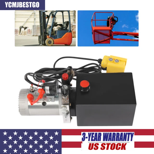 DOUBLE ACTING HYDRAULIC Pump Dump Trailer 8 Quart 12V Unit Pack Power