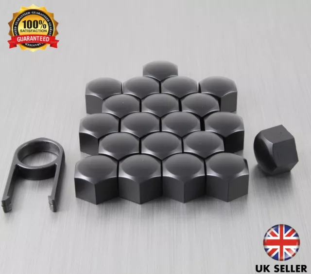 20 Car Bolts Alloy Wheel Nuts Covers 17mm Black For Vauxhall Vectra C