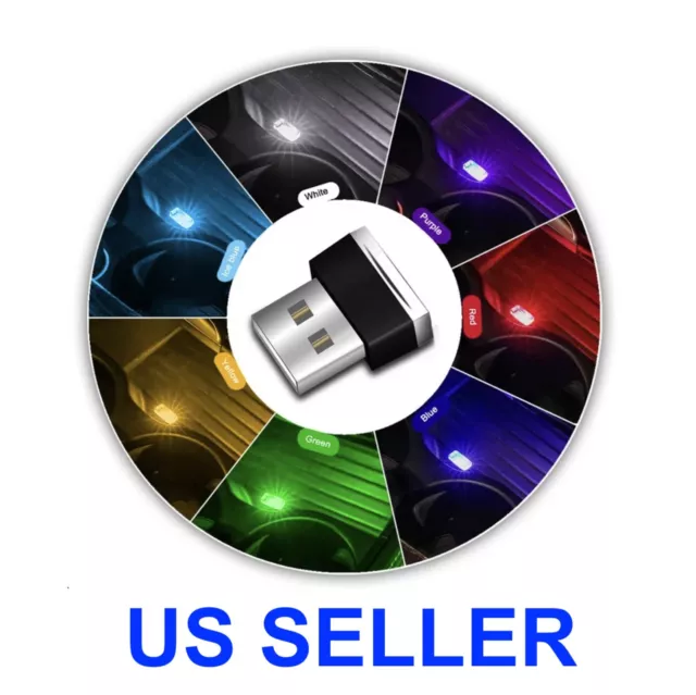 1x USB LED Mini Car Light Neon Atmosphere Ambient Bright Lamp Light Accessories