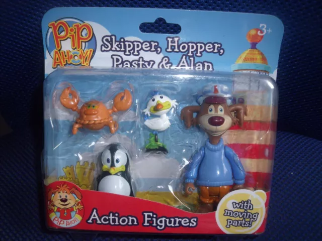 BNIB Pip Ahoy - Milkshake - 4 Action Figures Set - Skipper, Hopper, Pasty & Alan