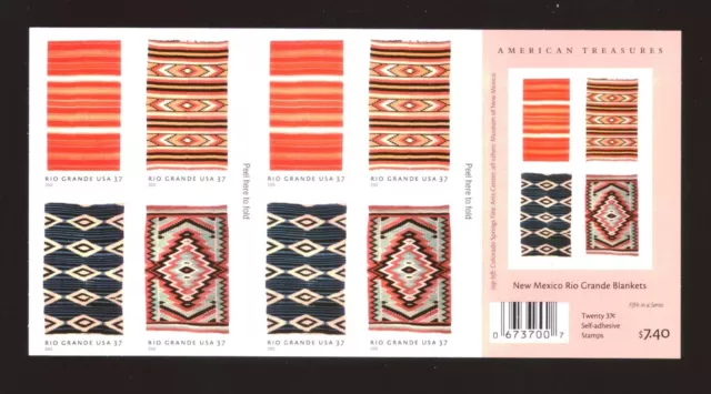 US Stamps - Booklet of 20 - Sc# 3926-29 - Rio Grande Blankets - MNH