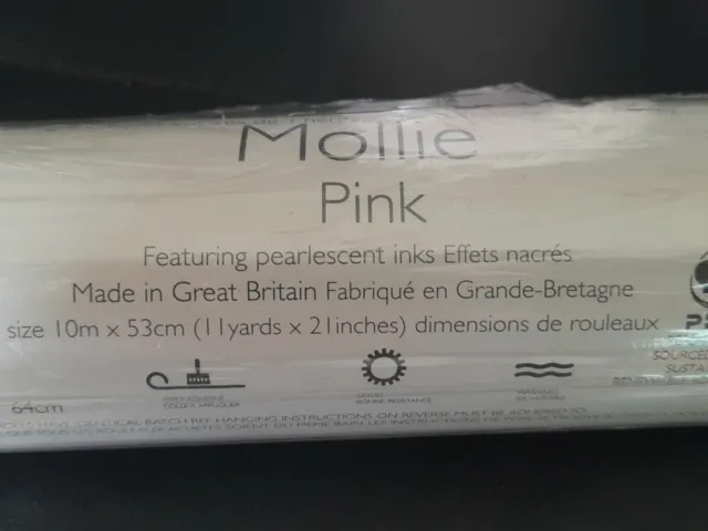 Laura Ashley Kids Wallpaper Mollie pink pearlescent polkadot  x1 Roll New