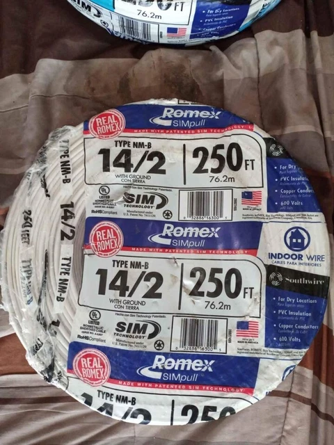 14-2 And 14-3 Romex Wire 250 Ft 2 Bran New Rolls $139