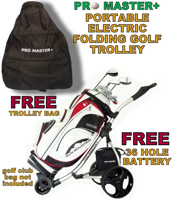 Electric Golf Trolley Digital Folding Cart Lightweight Power 36 Hole Battery