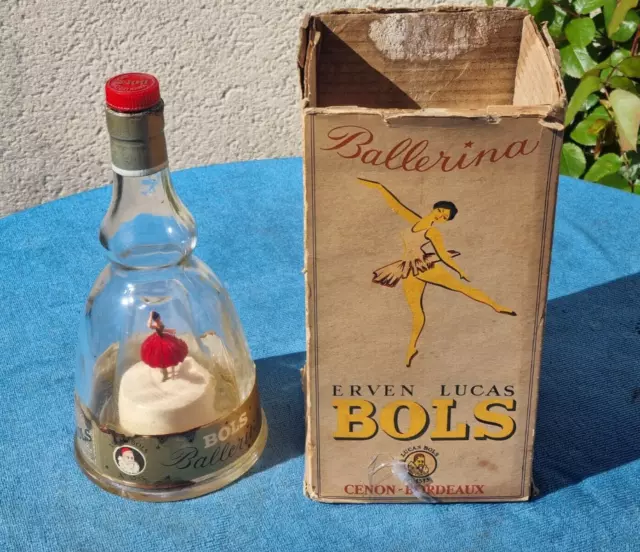 Antique BOWLS BALLERINA Music Liquor Bottle with Original Box