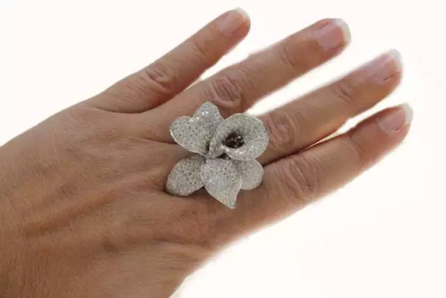Awesome Late 20th Century 925 Solid Silver White CZ and Rubies Fashion Fine Ring