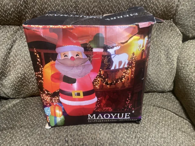 MAOYUE Christmas Santa And Presents Inflatable Outdoor Christmas Open Box