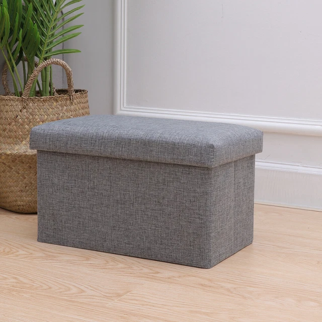 Sgabello portaoggetti pouf in tessuto