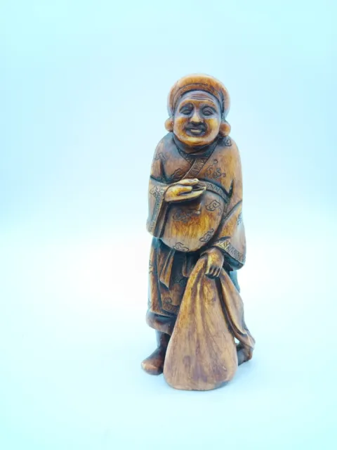 Italian carving Happy beggar man carved resin italy figurine statue decor