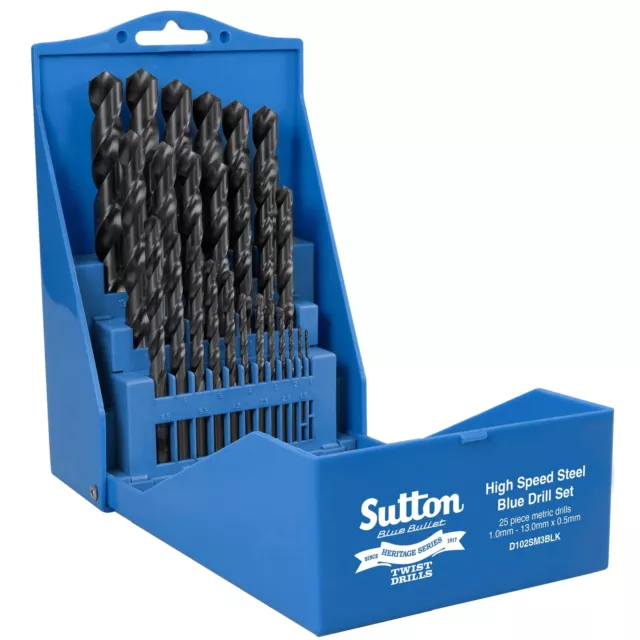 Sutton Tools Blue Bullet Heritage Series Jobber Drill Bit Set D102 25Pc. Metric