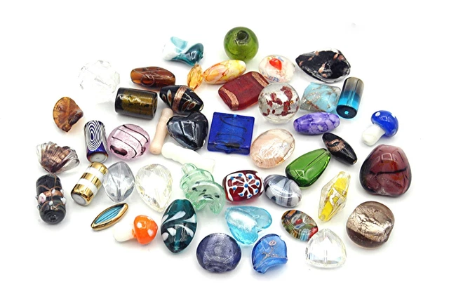 Qty 45 Glass Beads Assorted Mix 18-28mm Med- Large Size Quality Large Lot Loose