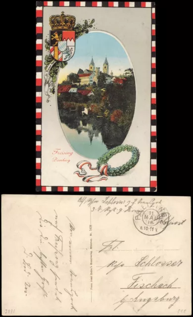 Ansichtskarte Freising Domberg 1916   im 1. Weltkrieg Feldpost gelaufen