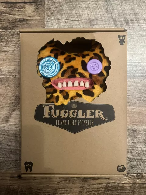 Peluche giocattolo morbido Fuggler divertente brutto mostro stampa leopardata indeciso mostro raro