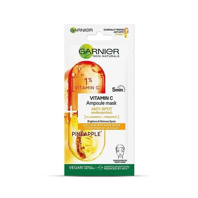 Garnier Piel Naturals Serum Máscara Brillo & Anti Puntos Ampoule 1pc 15gm