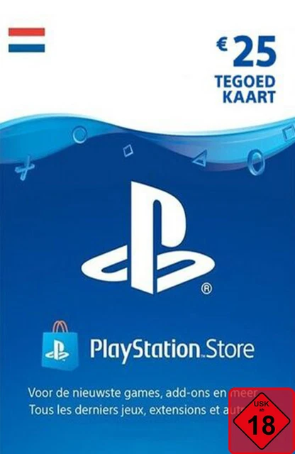 PSN Card NL 25 EUR - PlayStation PS5/PS4 Guthaben Digital Code - Nur Niederlande