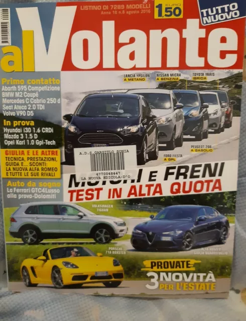 AL VOLANTE - ANNO 18 NUMERO 8 - agosto 2016 - RIVISTA MAGAZINE MENSILE AUTO