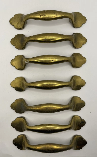 Vintage KBC Keeler Brass N14395 Handles  Cabinet Dresser Drawer Pull 5” Set Of 7