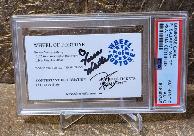 Wheel of Fortune Pat Sajak Vanna White PSA/DNA Autographed Signed Business Card