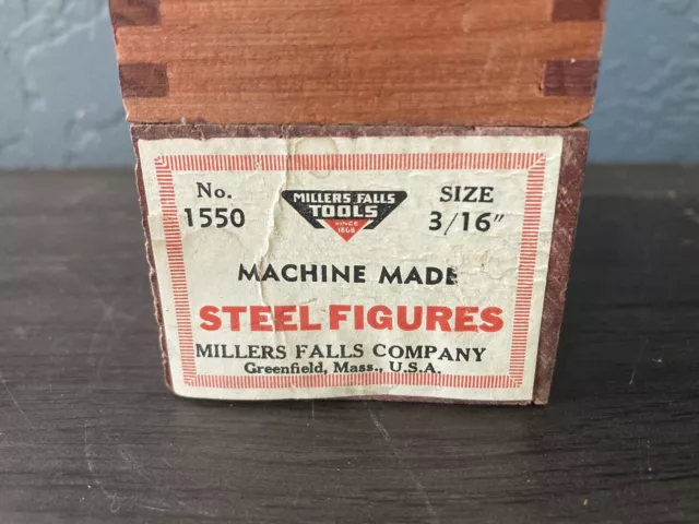 Vintage “Miller Falls Tools” No. 1550 Machine Made Steel Figures Number Stamps.