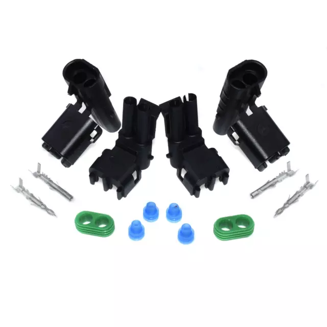 Set of 2 12015792 2 Way Weather Pack Series Male & Female Connector Harness Kit