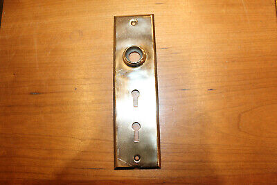 One Antique Bronze / Brass Double Keyhole Rectangular Door Escutcheon  S-63