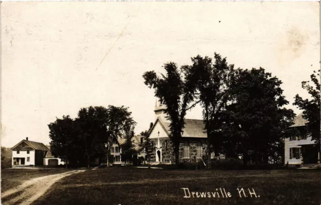 PC CPA US, NEW HAMPSHIRE, DRAFTSVILLE, CHURCH, REAL PHOTO POSTCARD (b6271)