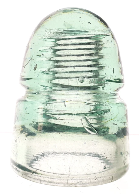 CD 143 Ice Green NO EMBOSSING Antique Glass Telegraph Insulator CANADIAN HIVE G9