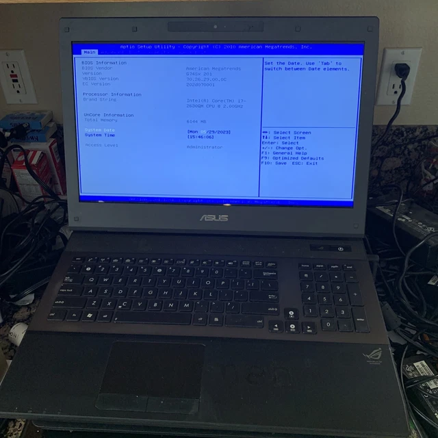 Asus G53S Gaming Laptop i7-2630QM 2.0GHz 6GB RAM BIOS Laptop Asus G53S Gaming Laptop i7-2630QM 2.0GHz 6GB RAM BIOS Laptop