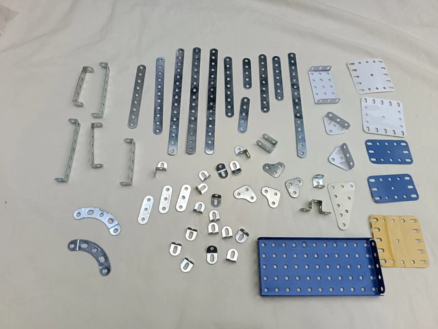 Lot De Plaques Bleues Meccano – Pièces Détachées D’occasion – Pour Construction Et Bricolage