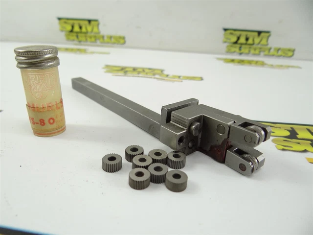 Straddle Knurling Tool Holder 8Mm Shank + 8 Assorted Hss Knurls