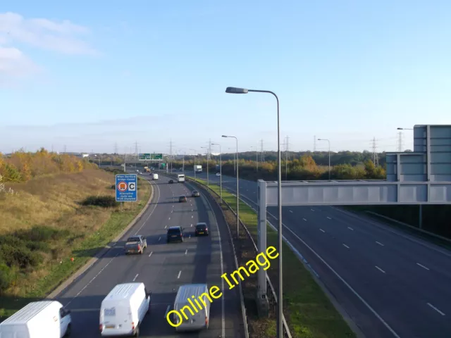 Foto 6x4 A13 nach Thurrock Aveley wie von der Fußgängerbrücke in der Nähe von Fann&#0 c2012 gesehen