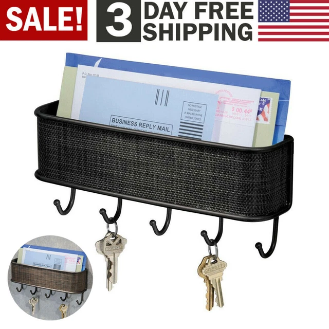 5 Hooks Wall Mount Key Bag Towel Rack Hanger Holder Coat Robe Hat Clothes Rack