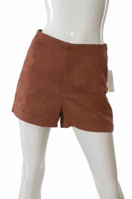 Sanctuary Clothing Womens Copper Marni Faux Suede Side Zip Shorts NWT 3