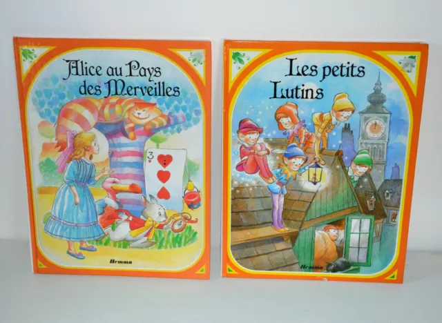 Lot 2 livres album enfant BD HEMMA Contes enchantés ALICE vintage 1984 85