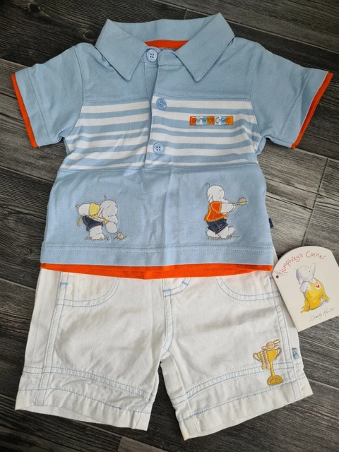Top e pantaloncini sportivi Humphreys nuovi con etichette 6-9 mesi regalo abito estivo