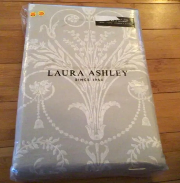 Laura Ashley Josette Curtains DOVE GREY Pencil Pleat Curtains W162xL137