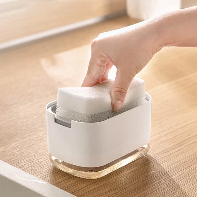 Dispenser pompa sapone 2 in 1 e supporto spugna con 1 spugne detergenti per .