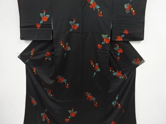 45080# Japanese Kimono / Antique Kimono / Floral Plants