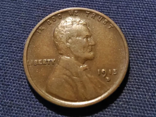 1915 D Lincoln Wheat Cent / Penny Semi Key Date High Grade Nice Brown