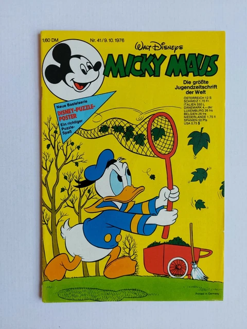 Ehapa - Micky Maus Nr. 41 / 09.10.1976 - Top Zustand - Z1- (mit Beilage)