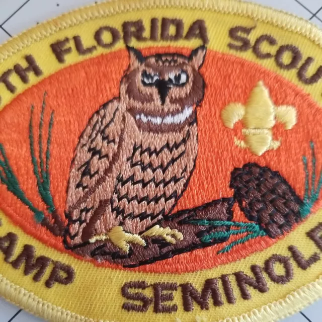 Bsa Patch 💥 South Florida Scouting Camp Seminole - Owl💥 Boy Scouts Of America