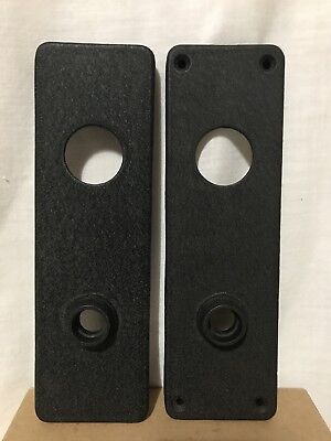 Set Of 2 Matching Front & Back Cast Iron Doorknob Backplates