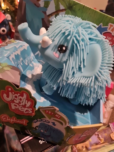 Jiggly Pets Elephant Electronic Pet Toy in BLUE with Music and Motion for Age 3+