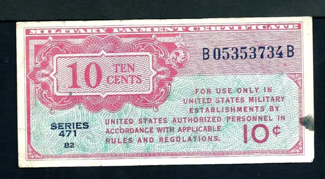 USA Military (M9) 10 Cents 1947 aVF