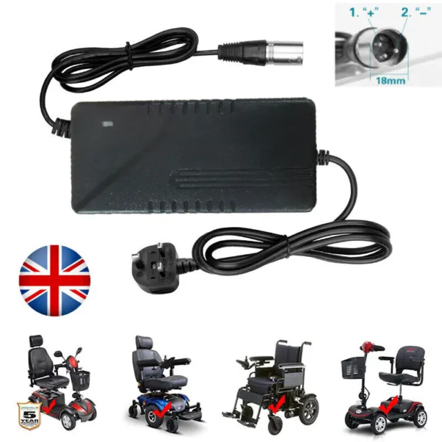 24v mobility scooter wheelchair battery charger 2AMP 5AMP with cooling UK stock