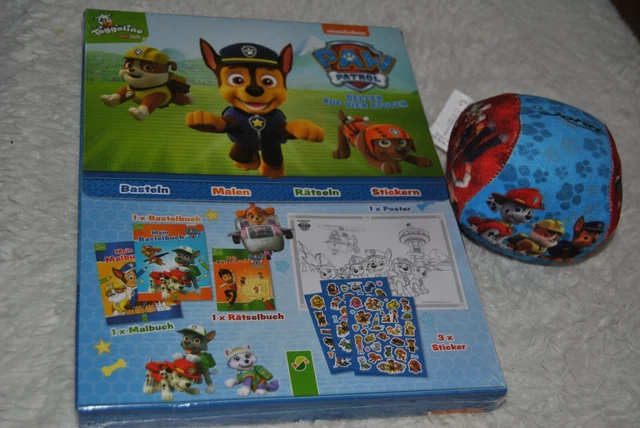 Paw Patrol Set Basteln Malen Rätseln Sticker Stoffball Ball Sammlung Neu OVP